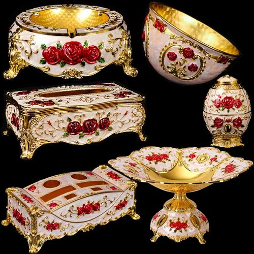 欧式高档纸巾盒金属ktv摆台用品烟灰缸夜总会所水果盘支架 话筒架