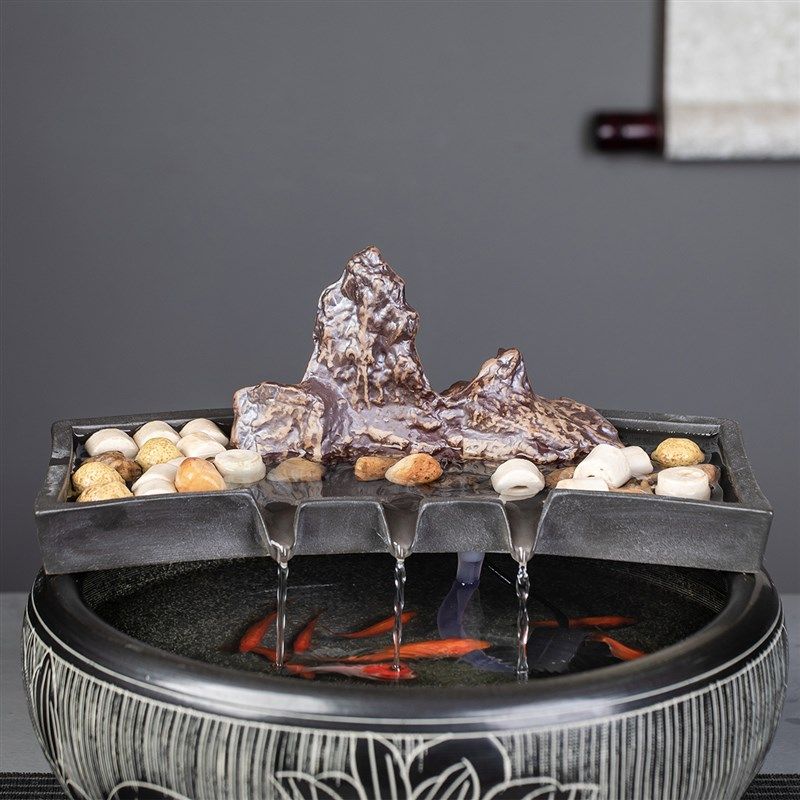 流水摆件小鱼缸假山石槽造景养鱼循环过滤器水池简约创意家居装饰,家居饰品,流水摆件,淘宝优惠券,粉丝福利购,淘宝优惠卷