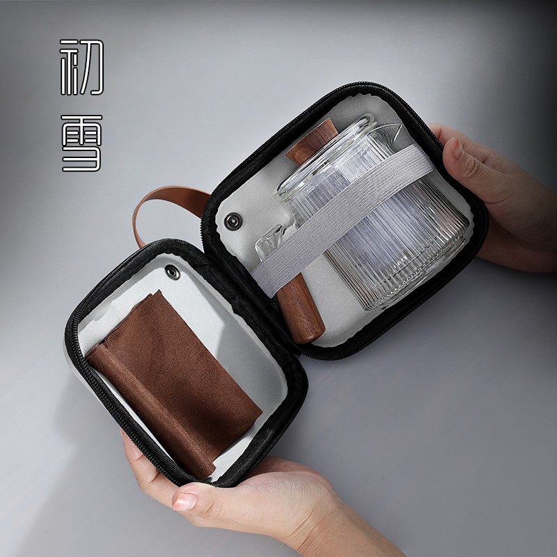 玻璃一壶四杯快客杯旅行茶具套装组合泡茶杯功夫茶便携随身茶具包