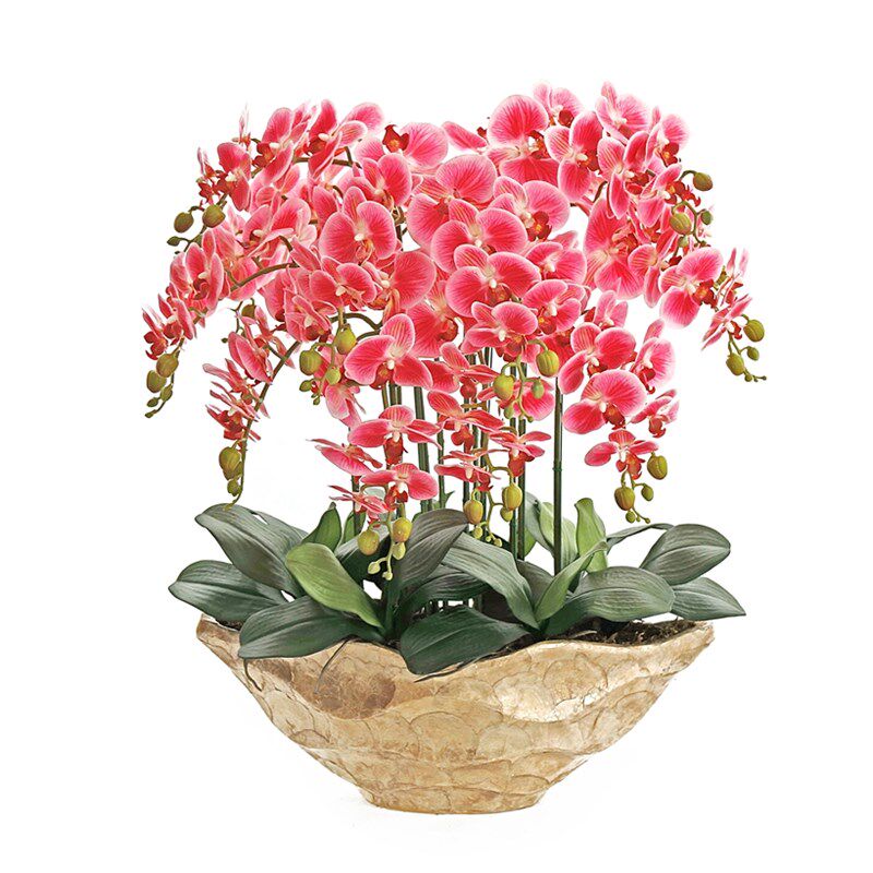 大型蓝色蝴蝶兰仿真花束套装玄关摆设装饰花塑料娟花客厅摆件花卉