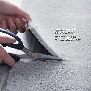 灰色地毯卧室床边北欧风客厅全铺家用沙发茶几地垫可裁剪毛绒垫子