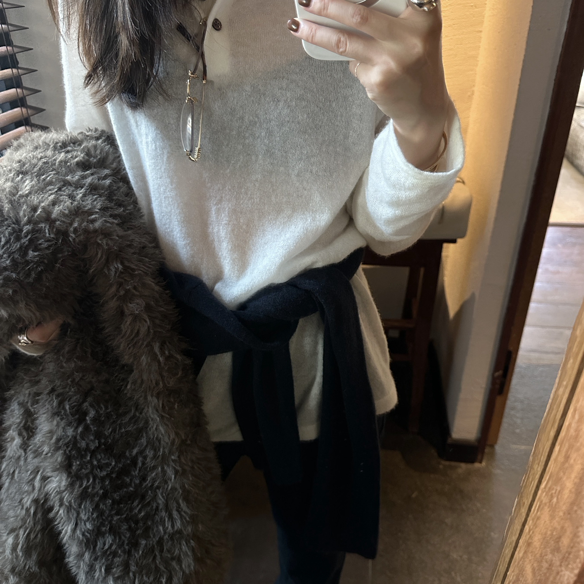 WELOVER-冬上新韩系高级简约亨利领打底针织衫（含71.1羊毛）9611