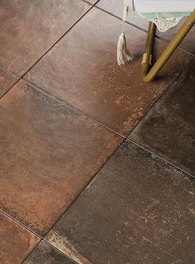 中古侘寂风复古黑色地砖厨房阳台莱姆石民宿餐饮防滑地板仿古