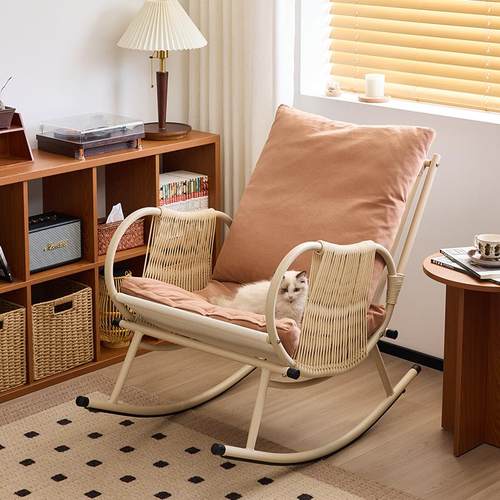 摇椅阳台家用客厅躺椅网红休闲摇摇椅室外花园藤椅懒人沙发椅