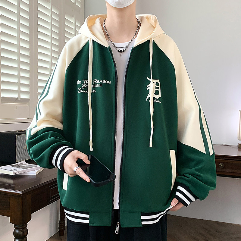 2025新款青少年春秋季卫衣男孩初中高中学生潮流帅气外套大童男装
