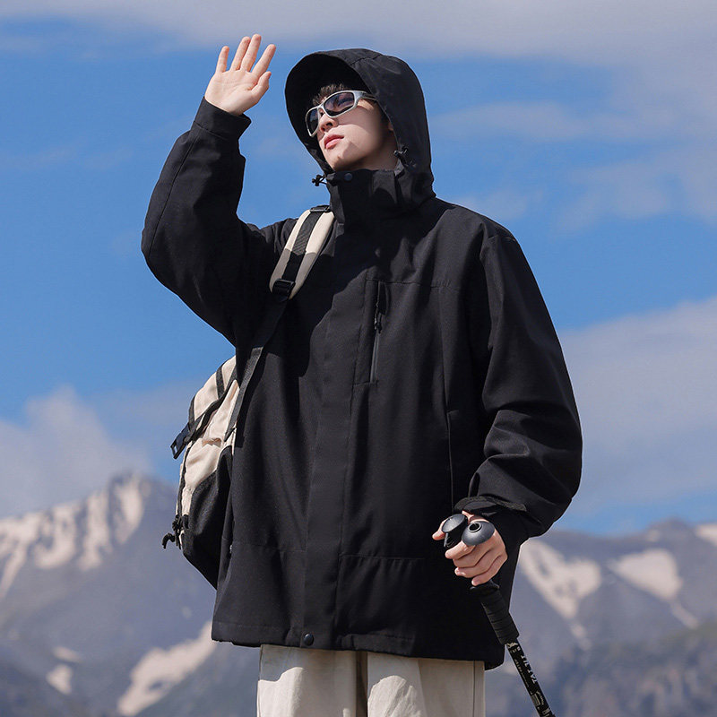 三合一冲锋衣外套男士春秋冬季2025新款户外运动休闲 工作服登山