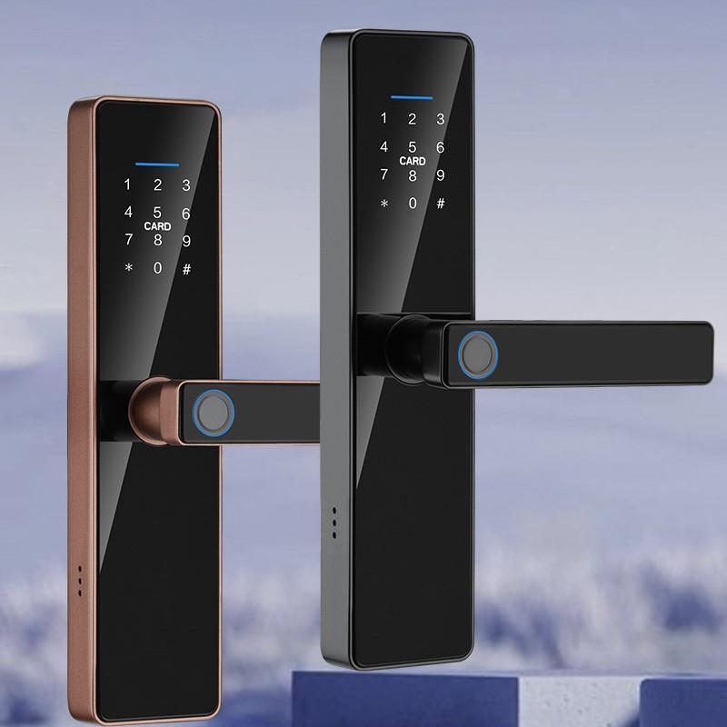 涂鸦室内指纹锁免改孔密码锁房门锁智能锁八国语言酒店公寓木门锁