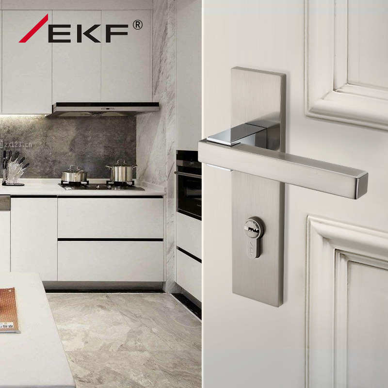 德国EKF中号门锁室内卧室房门锁三E件套静音现代中式锁具木门把手