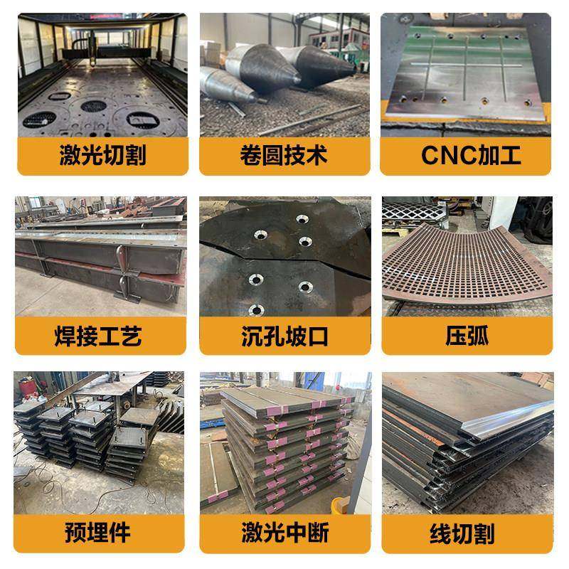 Q235钢板345耐磨钢板45激光切割焊接卷圆cnc加工按图下料车床加工