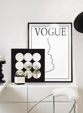 ins风镜子装饰画摆件入户玄关客厅卧室梳妆台高级感小众布景摆台