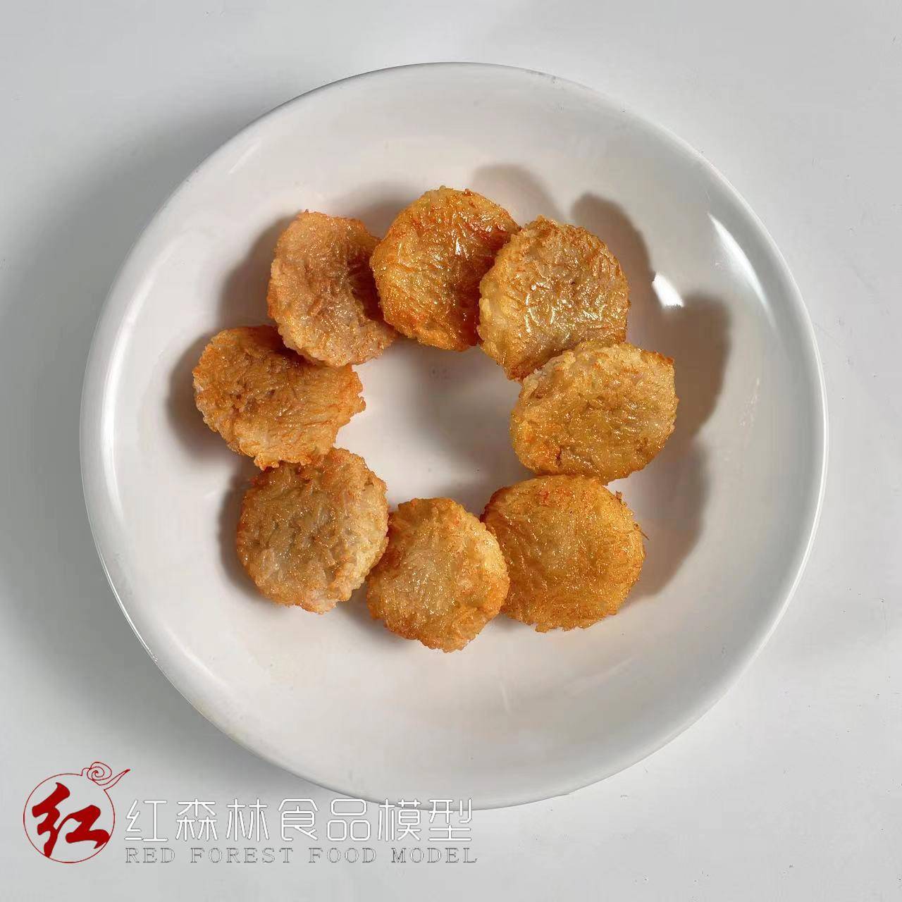 藕饼食品模型厨房样品菜酒店装饰餐厅摆件