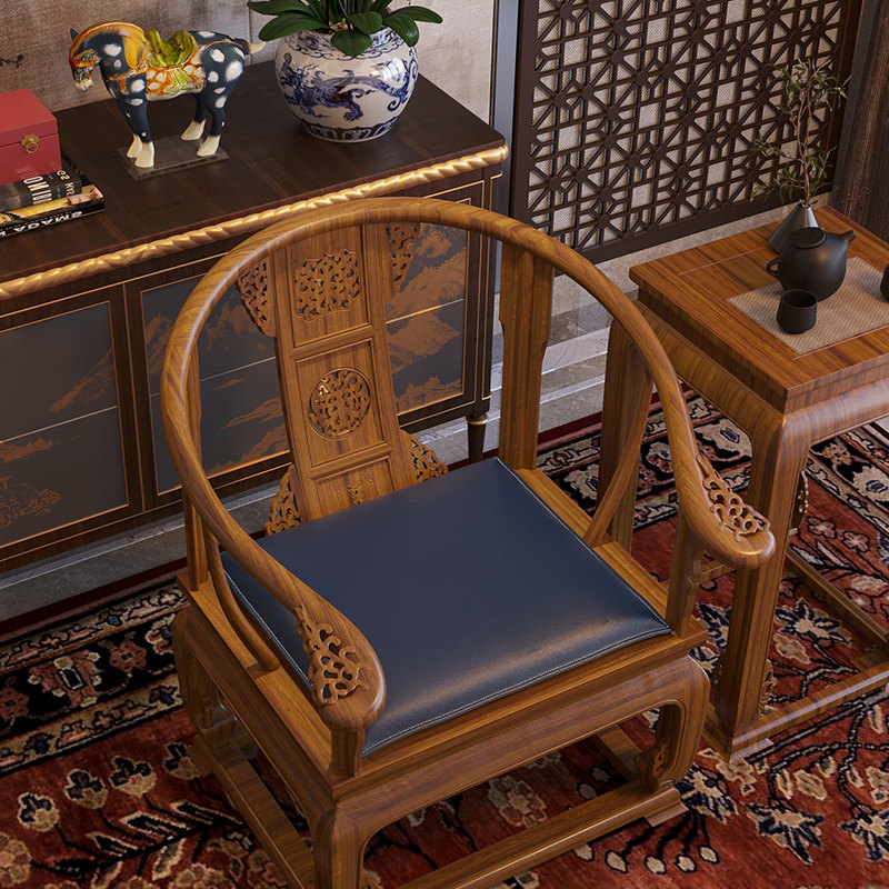 皮革中式椅子坐垫红木实木凳官帽椅垫子餐椅春秋太师椅茶椅垫座垫