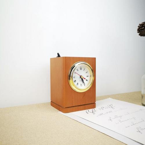 笔筒LOGO创意时尚可爱木质公复古竹文具大学纪念品毕业礼品