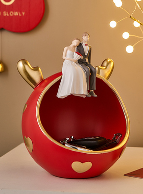 入户玄关钥匙收纳摆件结婚订婚礼物送新人新娘闺蜜高级实用装饰品