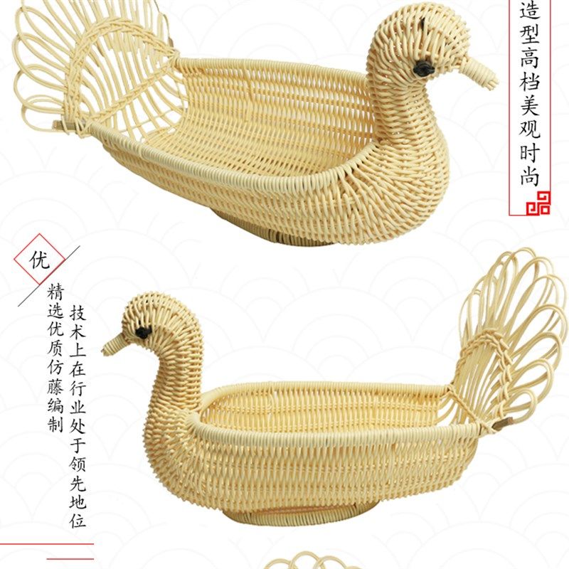 创意仿藤篮子糖果点心收纳框篮水果篮面包筐烘焙超市展示藤编包邮