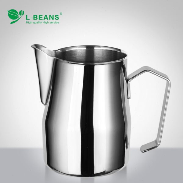 L-BEANS意式长嘴拉花杯 不锈钢尖嘴拉花壶 意大利拉花缸银色