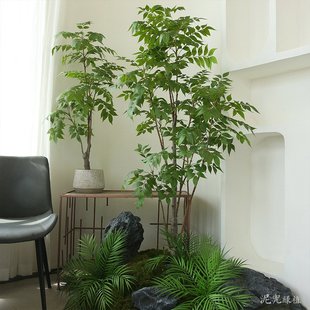 仿真綠植漆木北歐高端客廳落地大型擺件室內家居陳設假綠植造景