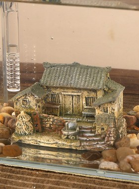迷你农家院子房子盆栽盆景造景装饰摆件鱼缸茶几茶宠茶盘小礼品