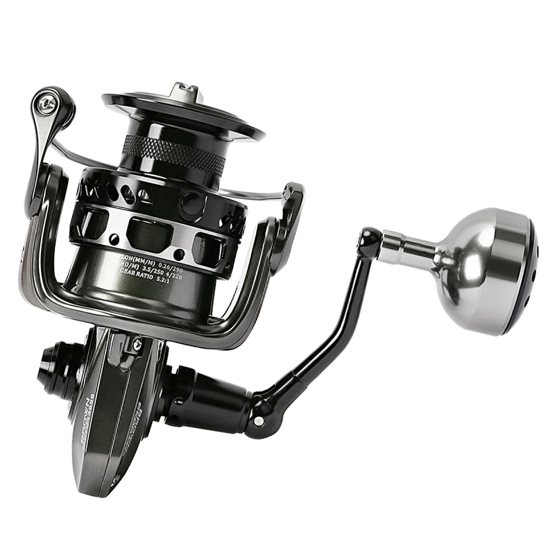 钓之屋纺车轮无间隙远投斜口不锈钢全金属海竿路亚防海水海钓渔轮