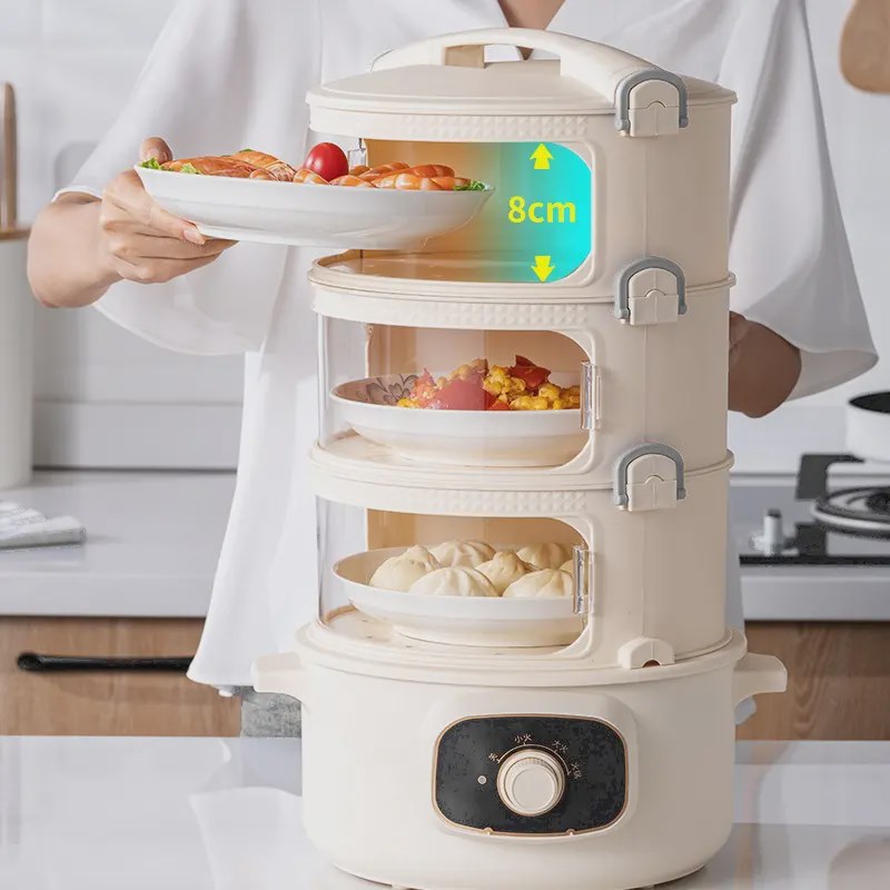家用餐桌罩饭菜罩新款分层式插电加热冬天热菜P多功能保温菜桶塑