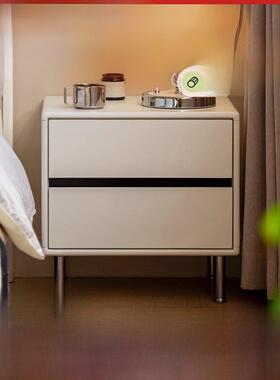 源氏木Aniya实木床头柜无障碍豪华风格床头柜家庭白色小柜卧室储