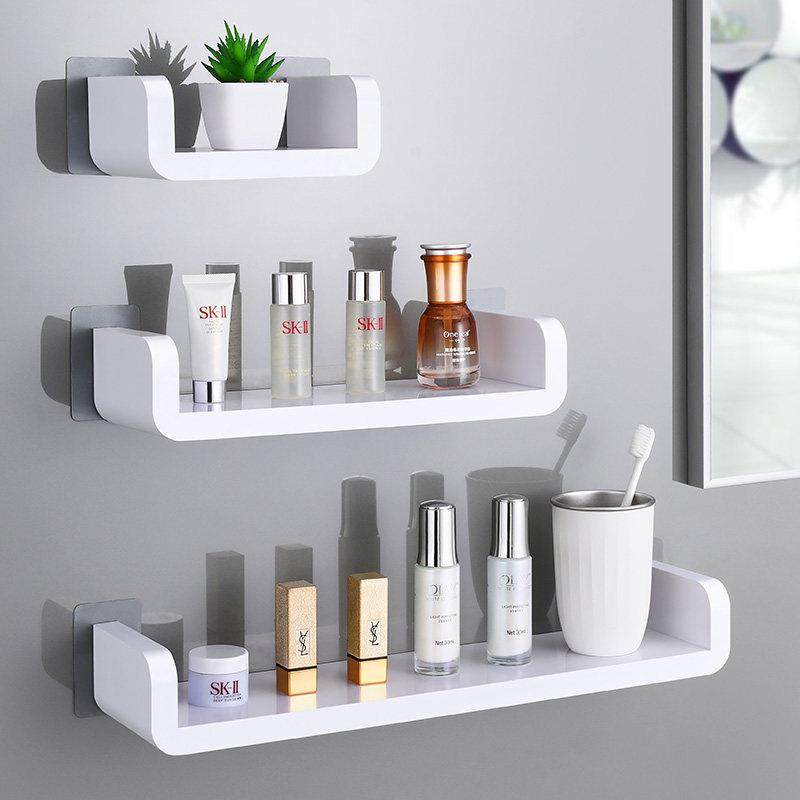 化妆室置物架洗手台收纳层架壁挂式免打孔浴室厨房马桶墙上一字隔,家庭/个人清洁工具,浴室角架/置物架,淘宝优惠券,粉丝福利购,淘宝优惠卷