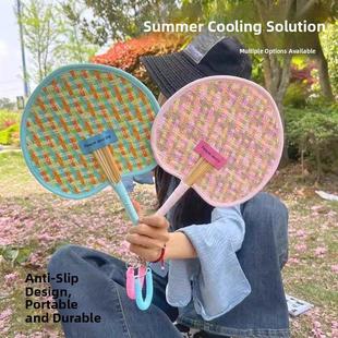 ins奶油风格 手扇子 手工编织扇子创意可爱夏天香氛扇子斜身便携式