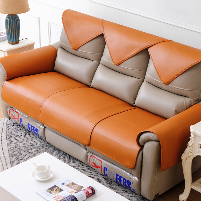 真皮沙发防滑坐垫四季通用欧x式简约高档沙发扶手垫三人皮质沙发