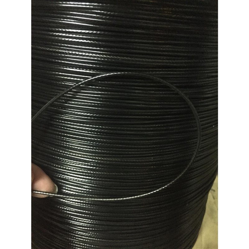 304不锈钢黑色包胶钢丝绳w广告吊绳大棚拉绳晾衣绳海钓线挂画绳