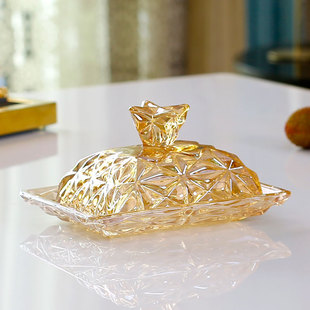 玻璃带盖蛋糕盘小试吃盘水果盘家用糖果盘零食盘点心盘网红甜品盘