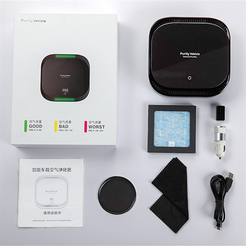 新款智能车载空气净o化器 汽车用小型净化机  除PM2.5