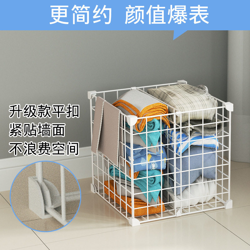 脏衣服玩具收纳筐网红款可折叠铁艺分类分层特大号网格北欧脏衣篮图片
