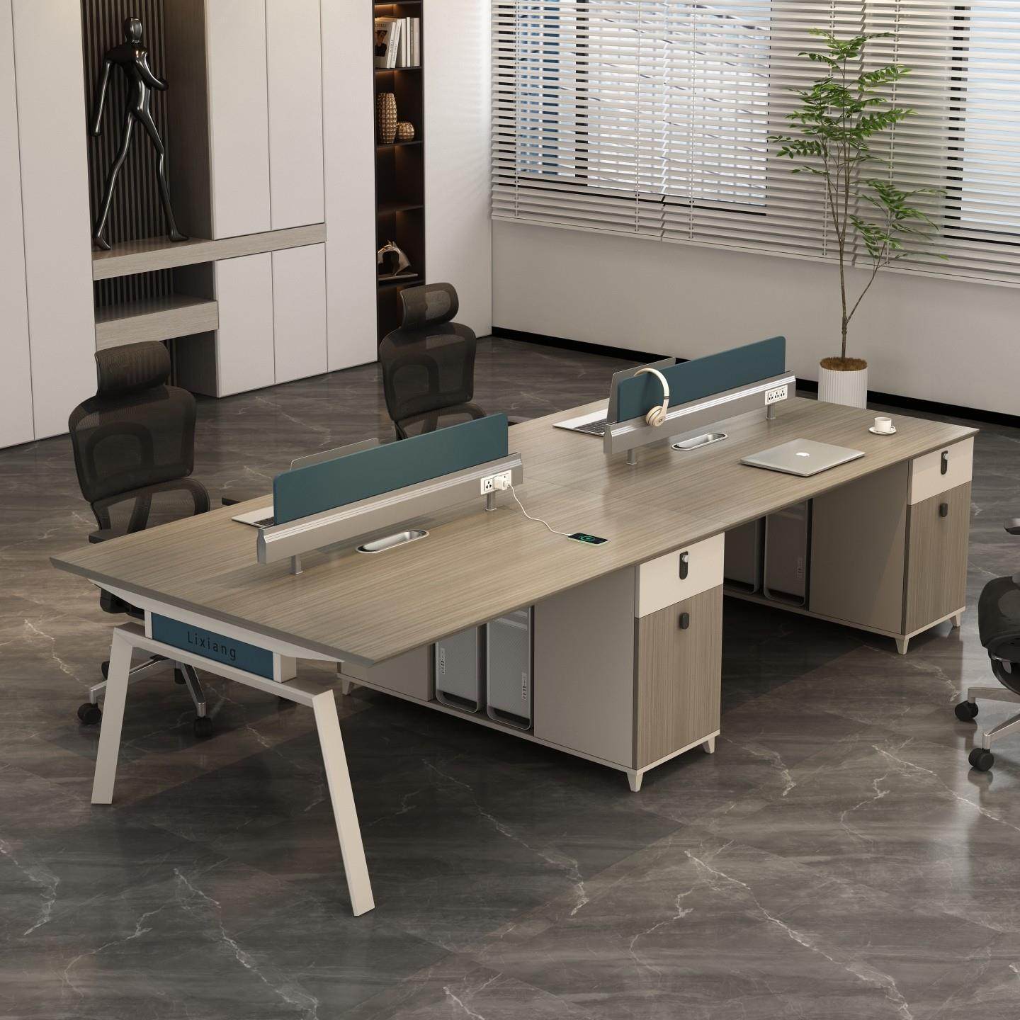 职员办公桌4人位员工位办公室家具定制简约现代四2人电脑桌椅组合,商业/办公家具,组合/屏风工作位,淘宝优惠券,粉丝福利购,淘宝优惠卷