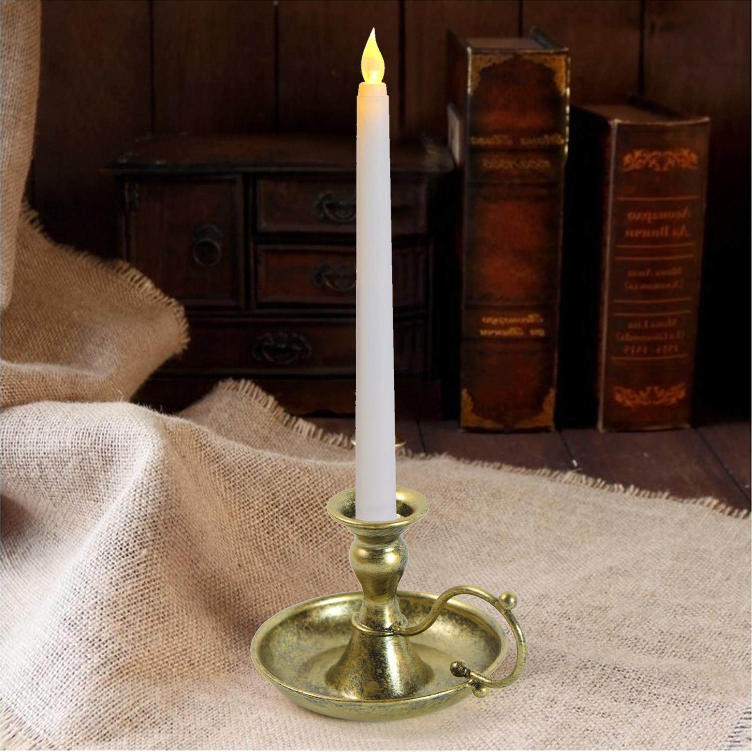 新品欧式铁艺简约单头手持烛台 餐桌客厅复古LED电子蜡烛配件