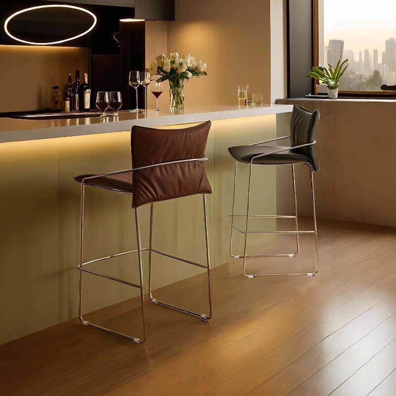 复古吧台椅设计师意式极简家用岛台靠背高椅前台收银高脚凳子,住宅家具,家用高脚椅,淘宝优惠券,粉丝福利购,淘宝优惠卷