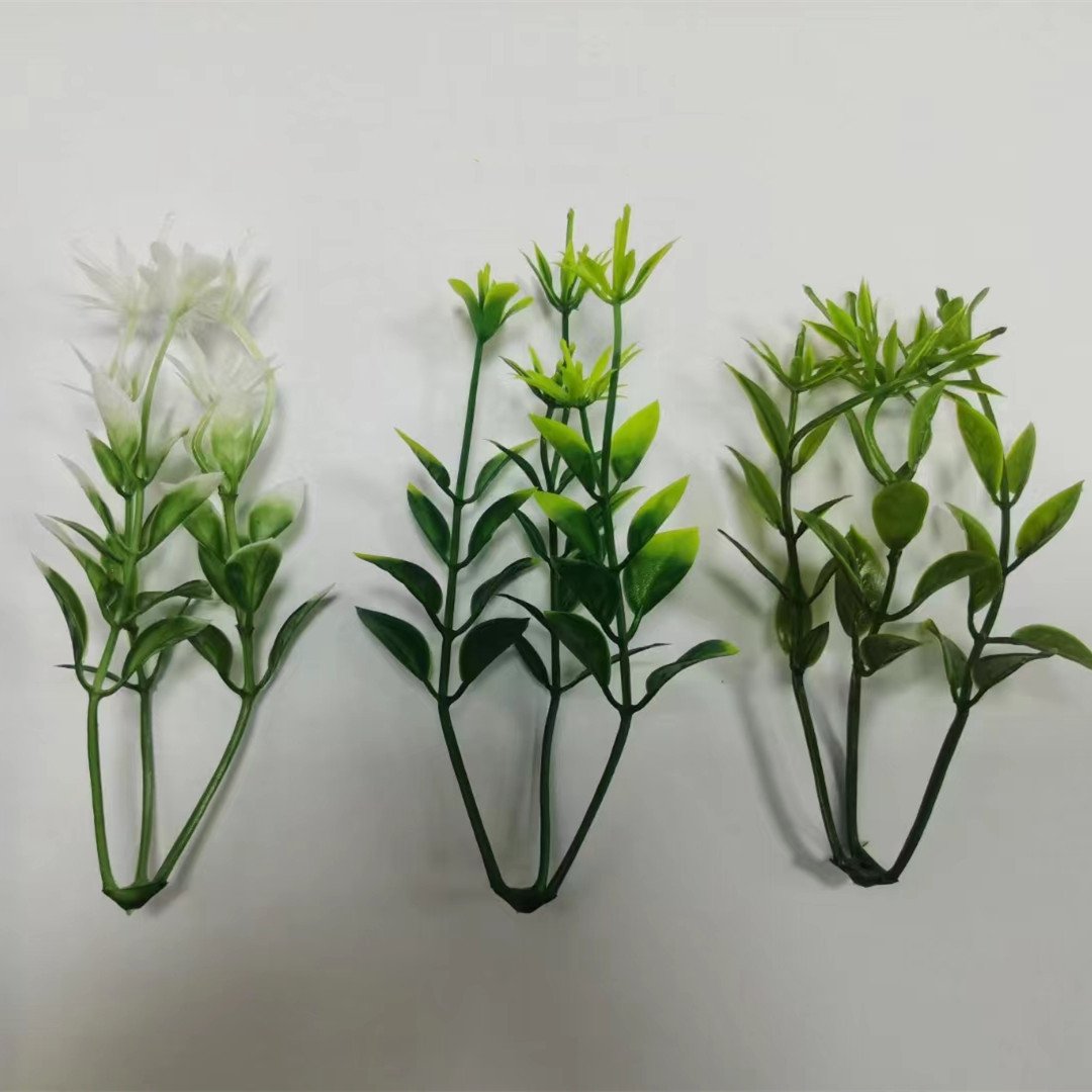 仿真水草配件 11厘米三叉菊花小草 仿真花水草把束花小草厂家