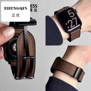 适用华为fit4手表表带新品 FIT4Pro磁吸疯马皮质硅胶手环fi3 Watch