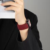 正钦匠戴适用苹果S10手表iwatchS9表带applewatch8新年红S8尼龙S7