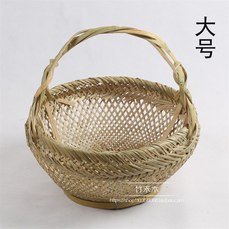 竹编纯手工竹制品菜篮子 购物手提篮 竹篮子 水果篮 环保菜篮热卖