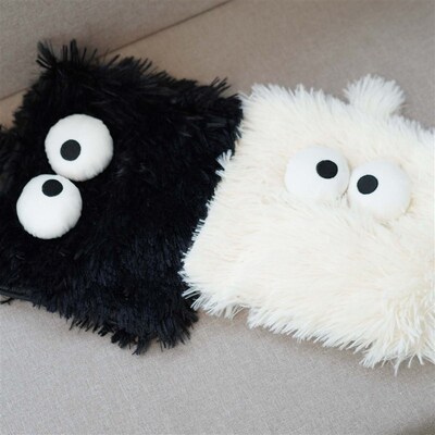 家用纸巾盒挂壁可爱创意毛绒搞怪抽纸盒毛绒车载餐巾纸收纳盒家居