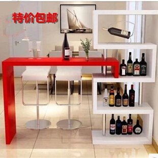 简易家用客厅靠墙吧台旋转吧台桌电脑桌餐厅隔断S吧台酒柜小吧台