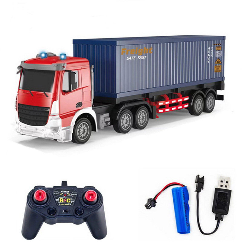 遥控货车大卡车充电超大拖头车平板车集装箱货柜车运输车儿童