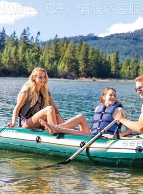 ntex外充气船2人充气钓鱼船漂流户船68347 68橡皮划艇皮艇i冲锋舟