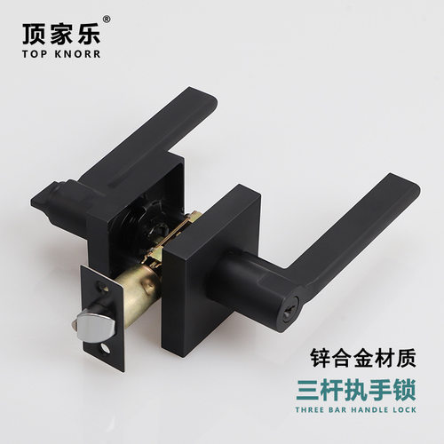 三杆执手锁锌合金执手三杆式门锁外贸出口款把手锁现代简约执手锁