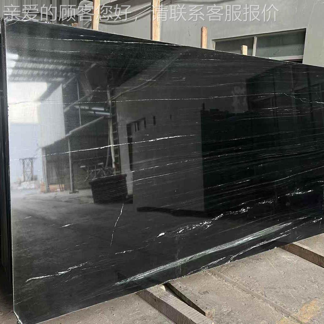 巴西洗利亚黑然奢大板石手池台面大无品牌/理石电视背景天墙石材