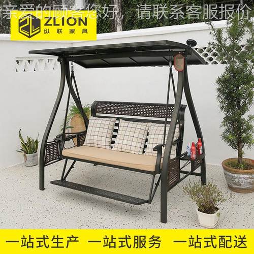 户外J 喜马拉秋千椅家用摇吊椅铝合金秋千椅双休人闲吊篮椅外庭院