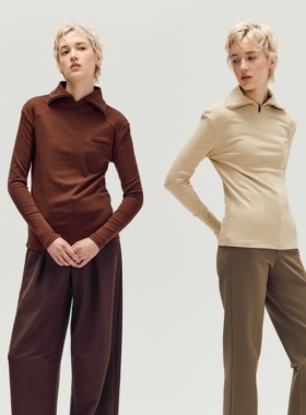 【周也同款】ZZE「Warm Layer」高领暖绒长袖上衣 保暖修身内搭女