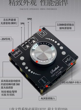 INI ini udio W立体声数字功放板声道度无极调音