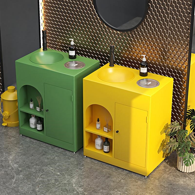 酒吧工业风洗手台盆柜商场复古不锈钢商用创意连体洗脸池洗漱台盆