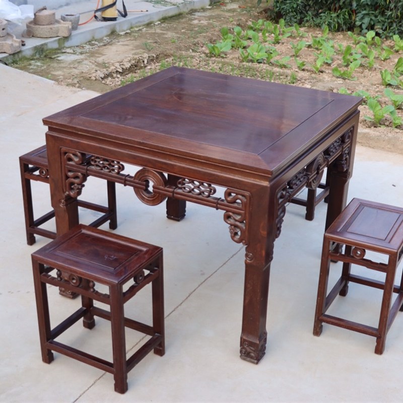 老旧家具八仙桌老方桌实木榆木农村老中堂旧桌子民俗怀旧老物件